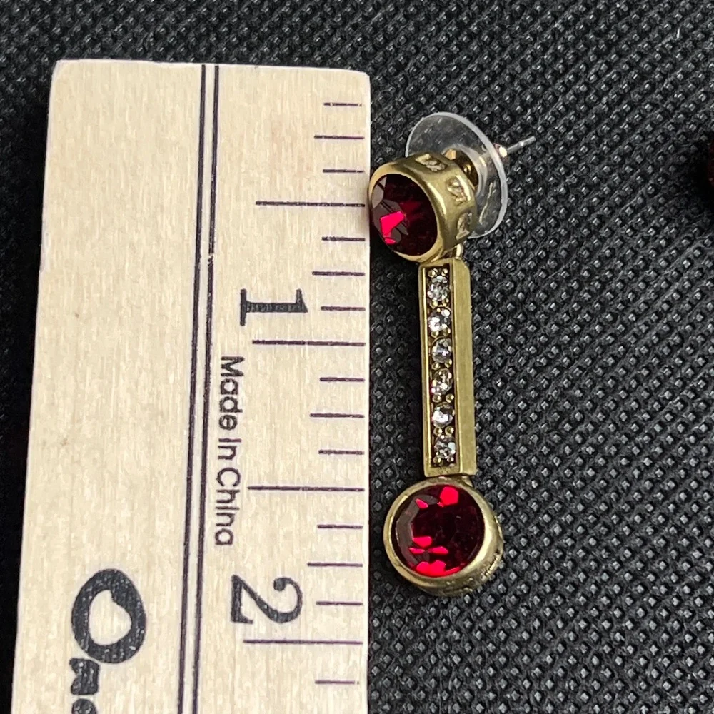 HEIDI DAUS "AN AFFAIR TO REMEMBER" 4 STRAND NECKLACE & EARRINGS SET Black & Red - Picture 13 of 14